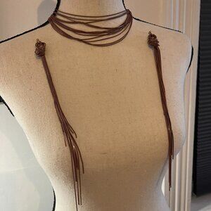 Matching choker necklace and long earings